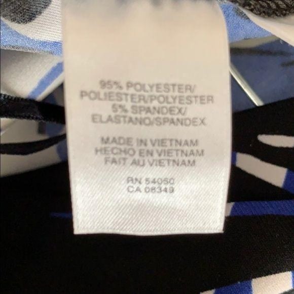 Evan Picone Black White Blue Ring Front Dress - Picture 7 of 8